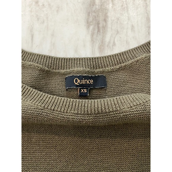 Quince Cotton Cashmere Dolman Sleeve Link Stitch Sweater Women's XS in Olive - Picture 3 of 7